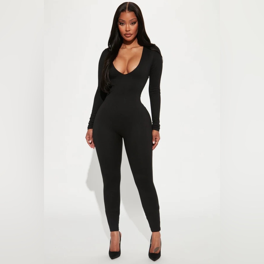 Fashion Nova Feelin Good Doubled Jumpsuit - Black